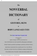 NONVERBAL DICTIONARY of GESTURES SIGNS BODY LANGUAGE CUES